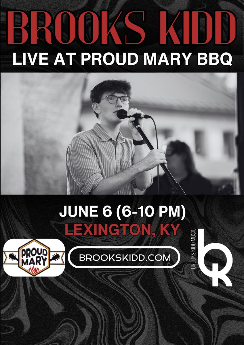 NEXT THURSDAY, I will be performing @ProudMaryBBQ from 6-10 PM! I am so excited to have a show in Lexington, KY for the FIRST TIME!

Be sure to come out and hear music ya know and love, and you’ll hear some new music too!

#livemusic
#kentuckymusicians
#proudmarybbq 
#lexingtonky