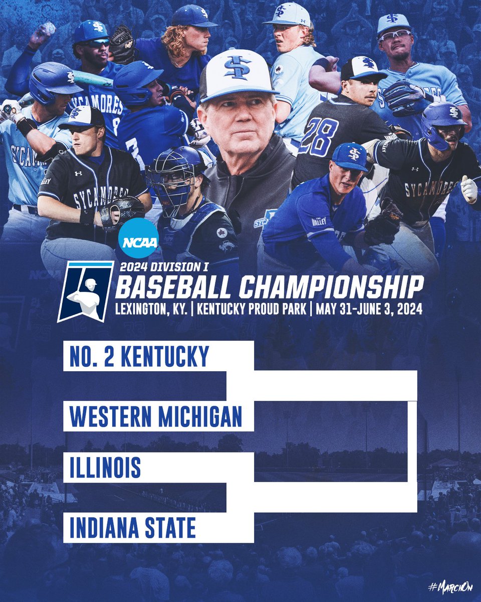 Indiana State travels to the Lexington Regional; Paired with No. 2 Kentucky, Illinois, and Western Michigan tinyurl.com/3h34fww2 #MarchOn