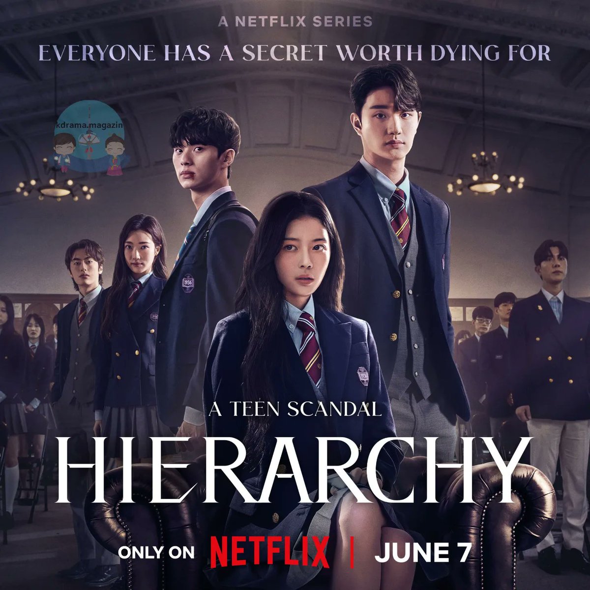 Netflix Draması #Hierarchy İçin Poster Yayınlandı. 🍿Hierarchy, sevgi ve kıskançlıkla dolu tutkulu bir lise draması. 🗓7 Haziran'da yayınlanacak. #RohJeongEui #LeeChaeMin #KimJaeWon #ChiHaeWon #LeeWonJung