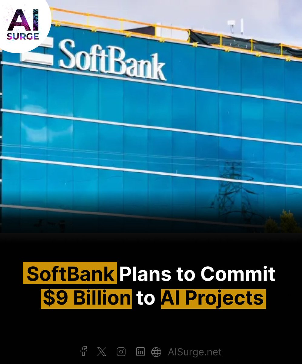 Japan’s @SoftBank_Group plans to invest $9 billion in AI, doubling its commitments over the past year. CFO Yoshimitsu Goto aims to boost AI investments, while CEO Masayoshi Son predicts AGI will surpass human intelligence by the decade's end. #SoftBank #AiInvestment
