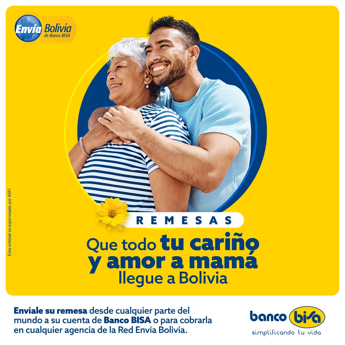 ¿Mamá está en Bolivia?
Tu regalo puede viajar desde donde estás directo a su cuenta del Banco. Hazlo y celebra el día de la madre sintiéndola a tu lado.