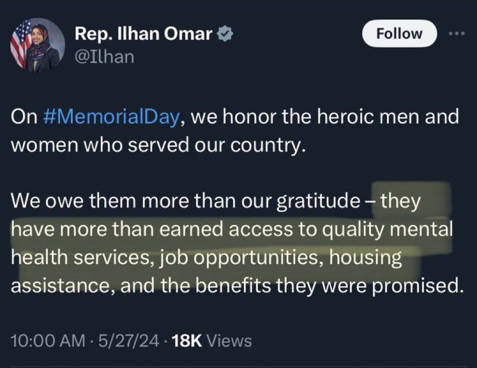 So do any of the squad members actually know what Memorial Day is about? Omar and Bush have now deleted these tweets.