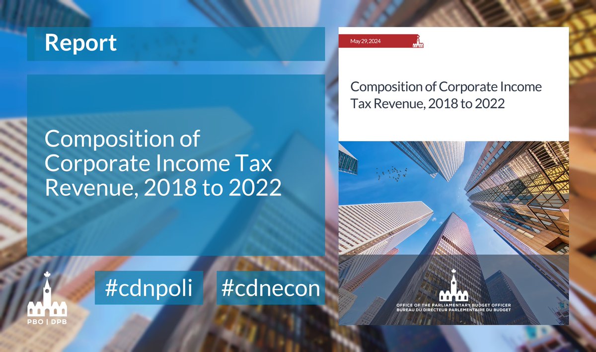 REPORT: “Composition of Corporate Income Tax Revenue, 2018 to 2022” pbo-dpb.ca/en/publication… #cdnecon #cdnpoli