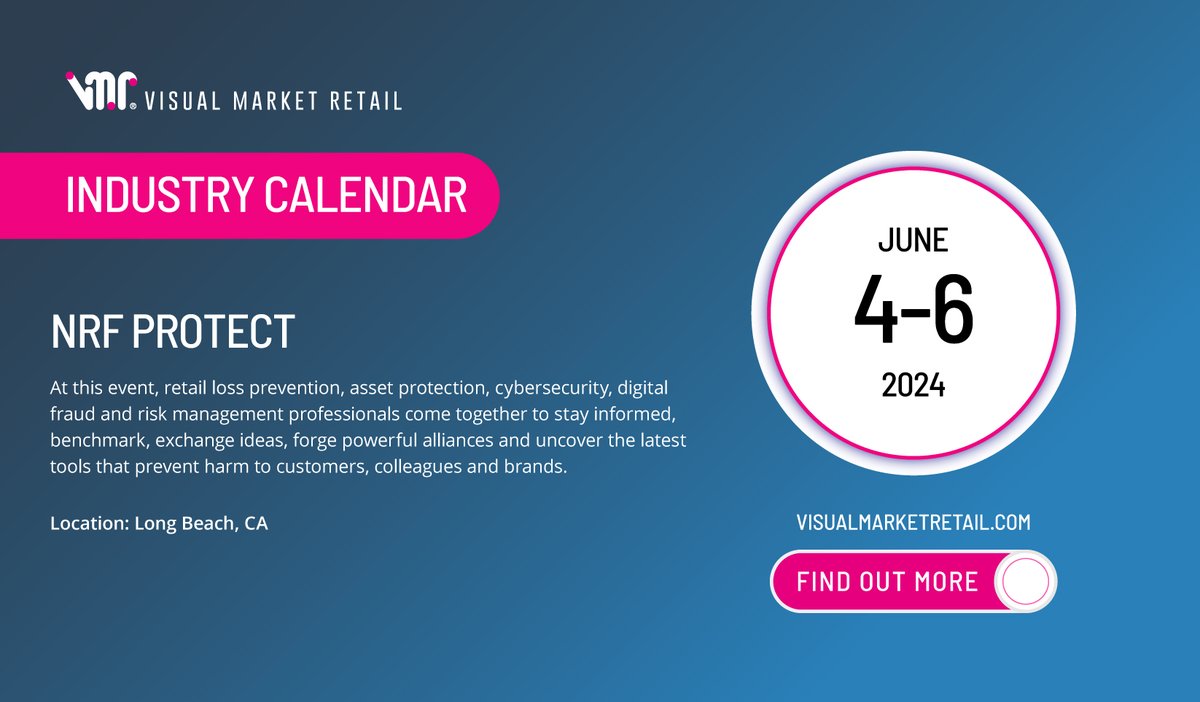 VMRetail_'s tweet photo. VMR Industry Calendar - NRF Protect

Find Out More
https://t.co/TLKhKlFM3f

#NRFprotect #retailers #retailevent #retailsecurity #retailsecurityevent #retailtechnology #retaileducate #retailfraudprevention #retailnetworking
#retailonline #retailecommerce https://t.co/GMk4pIrGFY