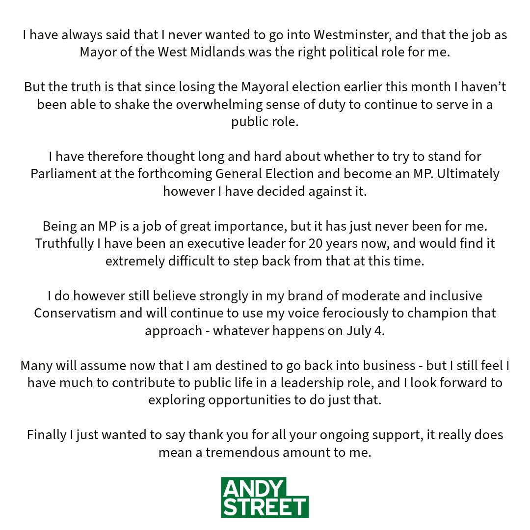 A statement from me on the forthcoming General Election👇🏻