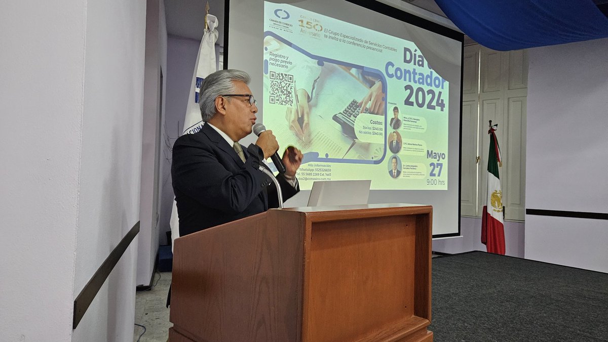 CANACOMexico's tweet image. En el marco de la celebración del #DíadelContador, @JesusRodCar, pdte. de @CANACOMexico, expresó que los Contadores son los médicos de las empresas, quienes analizan sus entrañas para hacerlas eficientes. Reconoció la labor de los profesionales que orientan, guían y escuchan.