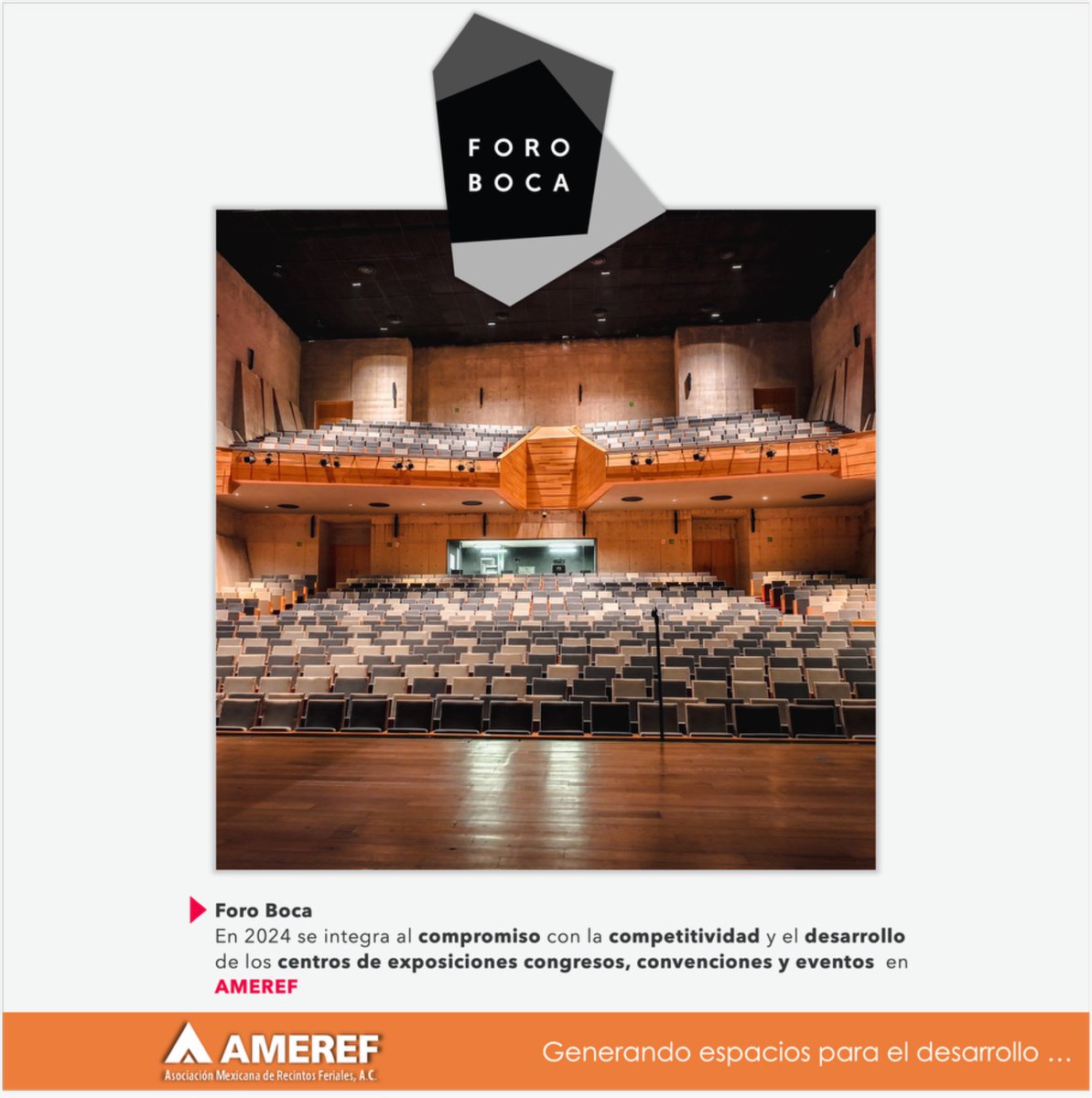 Foro Boca, Boca del Río Veracruz, se integra en 2024 a AMEREF: la comunidad de los más importantes especialistas en la gestión de centros de exposiciones, congresos, convenciones y eventos. #AMEREF #comir #recintosferiales #centrosdeexposiciones #centrosdecongresos  #ForoBoca