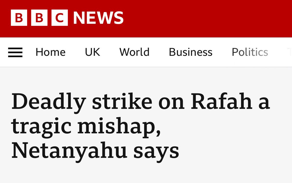 AssalRad's tweet photo. Every major Western outlet is framing a *massacre* on civilians as a “mistake.”Everyone knew an attack on Rafah would look like this, Netanyahu said he did not care and acted as such. So, no, it’s not a “mishap.”

You’re supposed to be a “free press,” not a State spokesperson. https://t.co/Y99ypfGuvV