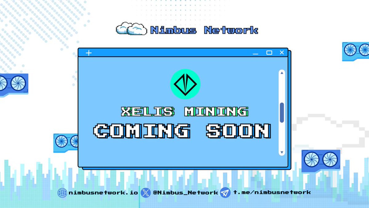 🌟 Big Announcement, $NIMBUS Community

We're thrilled to reveal that $Xelis mining is coming soon on #NimbusNetwork

You'll soon have the opportunity to mine $XEL by renting #GPU power from our platform, just by the click of a button!

Stay tuned for more details and get ready