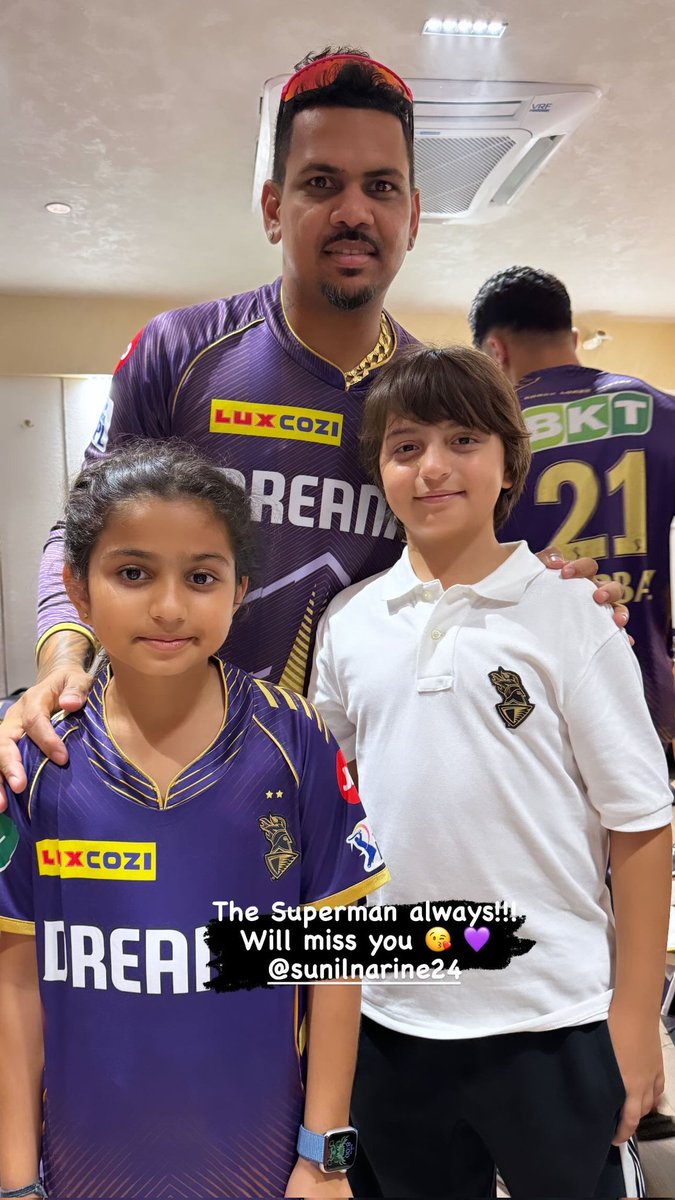 Upcoming Superstar Abram with magician Sunil Narine 💜