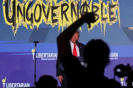 #VoteBlue #VoteBidenHarris #wtpBLUE WE THE PEOPLE wtp2359   Defeated former president Trump was loudly booed and heckled at the Libertarian Convention Saturday night. It's funny when he isn't at one of his MAGA rallies, with a handpicked audience, how much people despise this