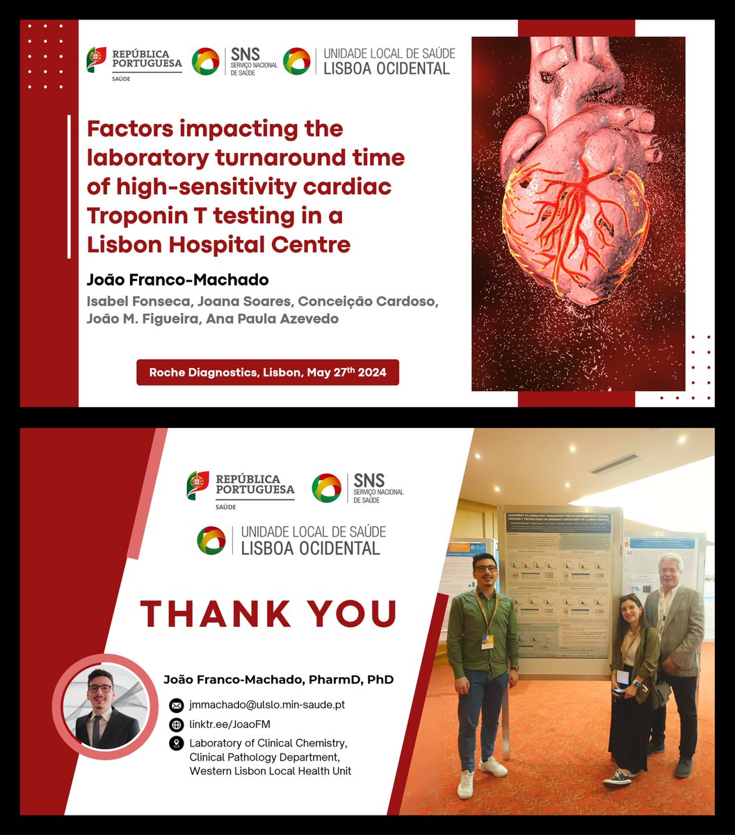 Thank you @RocheDia Portugal for the invitation to share our work on the evaluation of factors imparing the turnaround time of cardiac troponin measurment for diagnosis of acute myocardial infarction, paving the way to further collaborations! #clinicalchemistry #AcademicTwitter