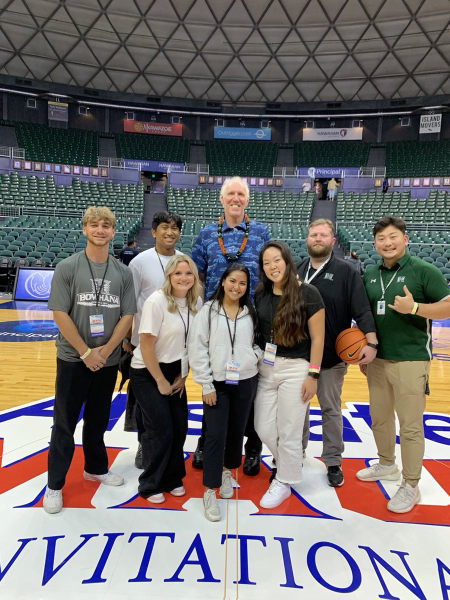 In November, UH had the privilege of hosting the Maui Invitational. Bill Walton, with his kindness and humor took the time to sign one of the game balls and take a picture with members of our marketing staff. Rest in Aloha Bill, you will be dearly missed. #GoBows