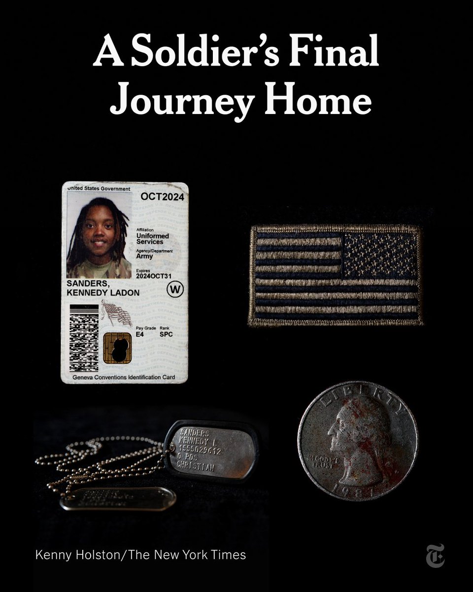 Sgt. Kennedy Sanders was killed in a drone attack on a U.S. outpost in Jordan in January. The belongings that were shipped home to her parents offer a glimpse into the person, soldier and daughter that Kennedy was, and who she had hoped to become. nyti.ms/3Vhj0gf