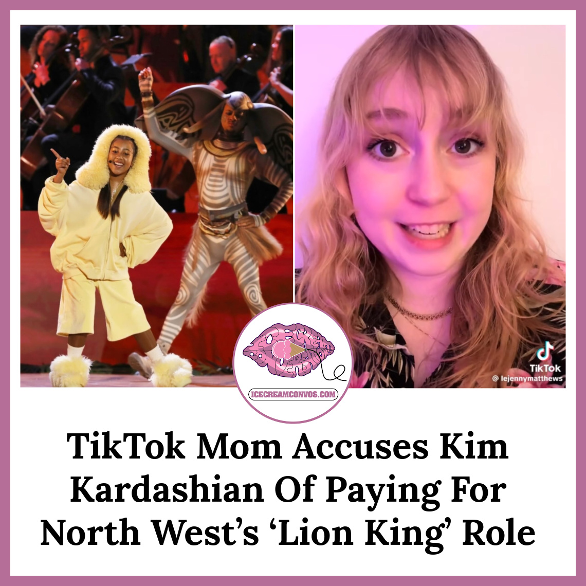 A mom took to TikTok to air her grievances after she said Kim Kardashian pulled strings and allegedly paid for North West’s role in the 'Lion King.' 🦁💰️👀🖤🍦 bit.ly/3yxRCSu

#NorthWest #KimKardashian #LionKing #HollywoodBowl #JennyMatthews #IceCreamConvos
