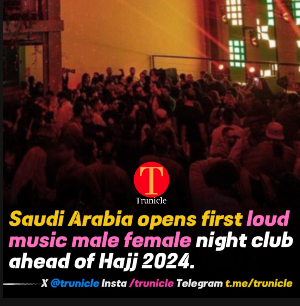 Saudi Arabia opens first loud music male female night club ahead of Hajj 2024.