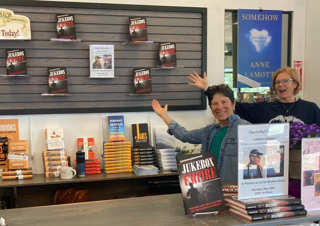 David Rabinovitch (@davidrabfilm) on Twitter photo Thanks to the great people <a href="/bookpassage/">Book Passage</a> for a great launch for Jukebox Empire. And to Bill & Elaine for putting it on the recommended summer reading list! <a href="/DaisyCatNine/">Daisy</a> @RLPGBooks <a href="/crimewriterscan/">Crime Writers Canada</a> #truecrime #mafia #mob #jukebox Thanks to the great people <a href="/bookpassage/">Book Passage</a> for a great launch for Jukebox Empire. And to Bill & Elaine for putting it on the recommended summer reading list! <a href="/DaisyCatNine/">Daisy</a> @RLPGBooks <a href="/crimewriterscan/">Crime Writers Canada</a> #truecrime #mafia #mob #jukebox