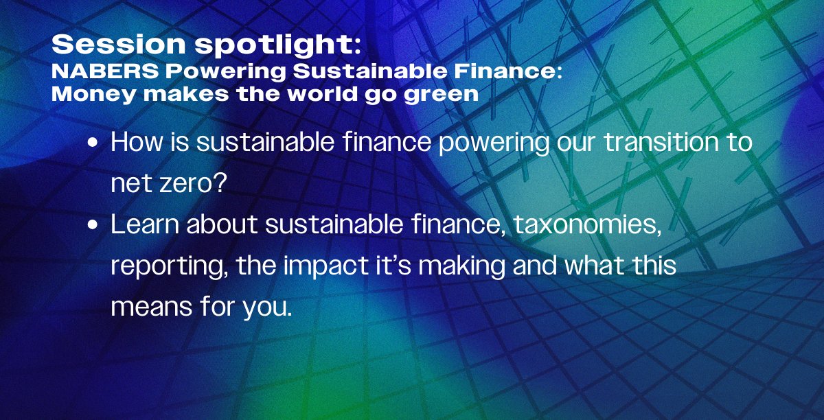 How is #sustainablefinance powering our transition to net zero? Find out at the #NABERSCBDConference. Hear from experts how money can make the world go green. Don’t miss this free event. Register now: bit.ly/3TLVy8O #BuildingMomentum #SustainableFuture