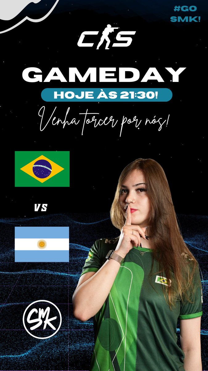 #CSFEM 

Brasil 🇧🇷 vs  🇦🇷 Argentina

⏰21:30
📺twitch.tv/hardokzin

Vem torcer pelas nossas meninas que estão representando o Brasil 🇧🇷🇧🇷🇧🇷

<a href="/arkynha/">Luana Archanjo</a> <a href="/yorzitafps/">Ingryd</a> <a href="/fpsyuu/">yuu</a> <a href="/LuhFlickzz/">luhflickzz</a> <a href="/coldizinh4/">coldizinh4 ❄</a>