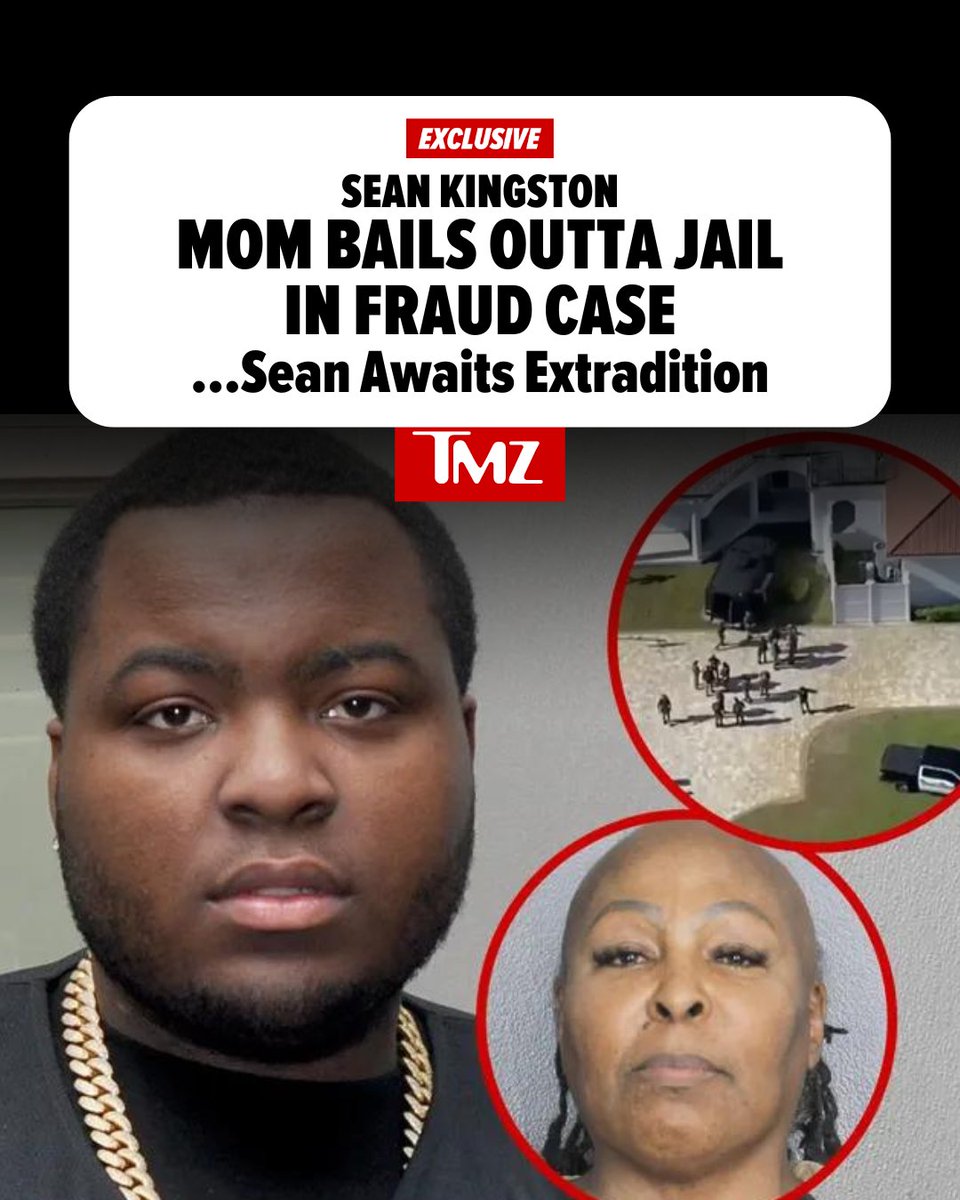 #SeanKingston's mother is breathing fresh Florida air again -- after spending 4 days behind bars, she's bailed out following her arrest in the raid at Sean's house. 

Read the exclusive: tmz.me/qfte4mY
