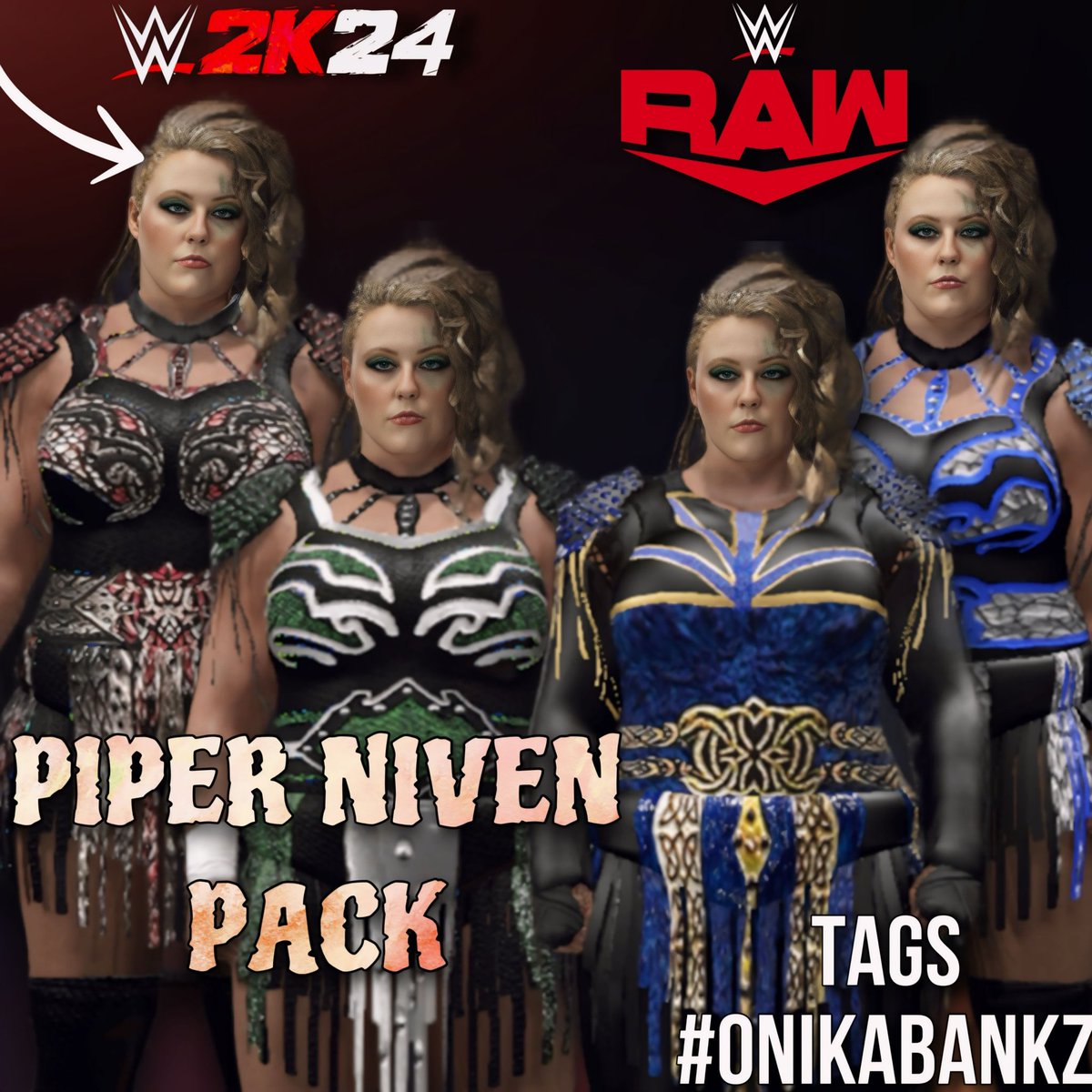 onikabankz's tweet photo. @PiperNivenWWE Gear Pack including Saudi gear is now available for download on WWE2K24 CC! βοΈ π ππ
Tags - #onikabankz
#nxt #nxtuk #wwe #wwegames #wwe2k #wwe2k24 #piperniven #pipernivenwwe #doudrop #impactwrestling #aew #aewdynamite https://t.co/TntWZ4Lqqq
