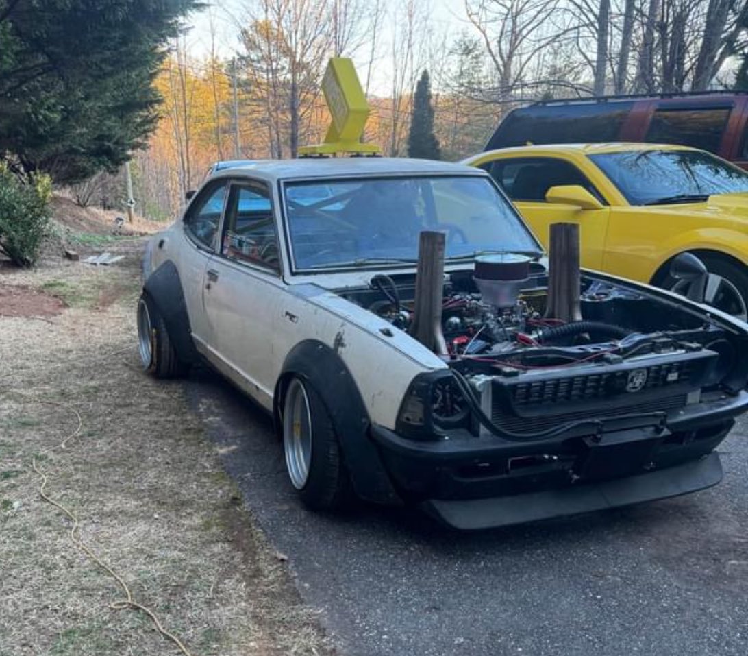 1972 Toyota Corolla with a Corvette engine, looks  fun.