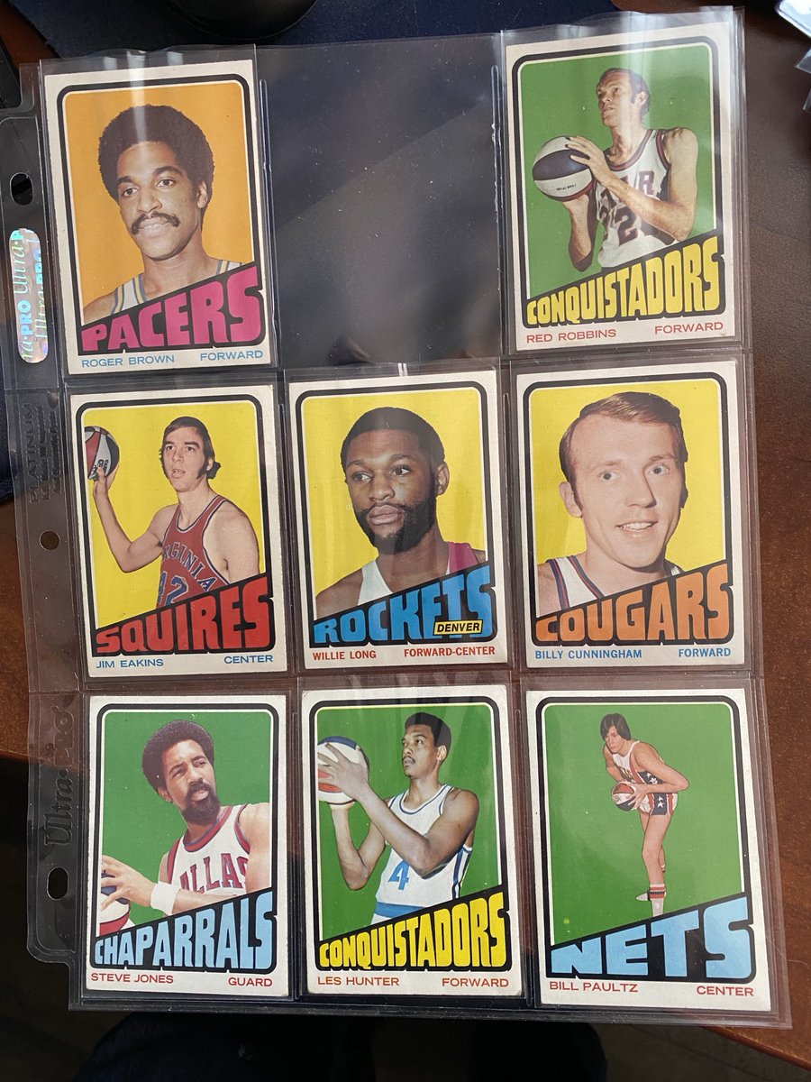 Grew up following and watching the ABA. Great memories preserved by the 1972-73 Topps set.