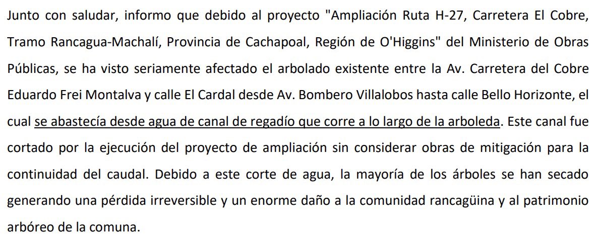 Visto antecedentes,lo ocurrido es gravísimo. 40 árboles asesinados. @munirancagua debe emprender acciones legales hacia @MOPOHiggins , contratista e investigar responsabilidades internas. Cortaron canal de riego. Nadie dispuso d aljibes. Patrimonio arbóreo talado x la misma Muni