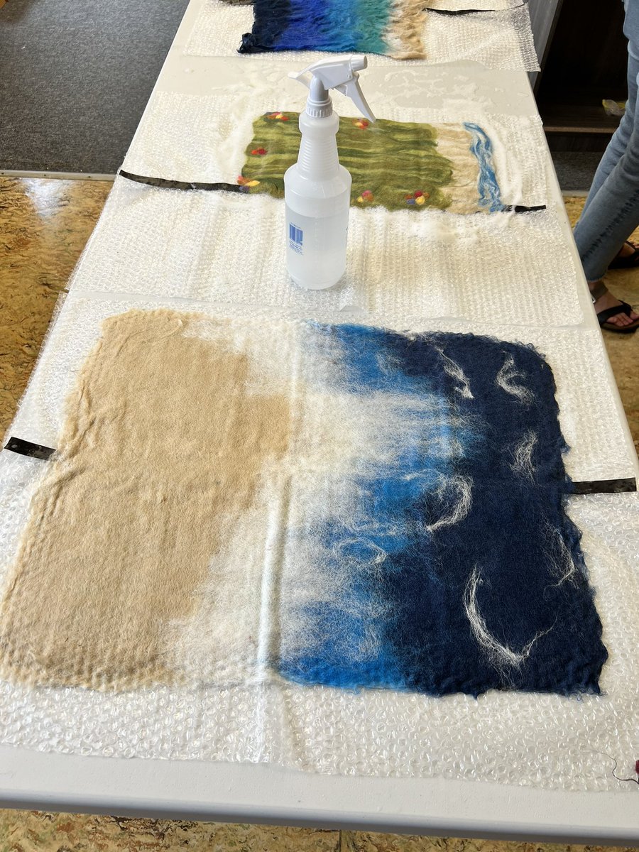 TY Métis artist + educator <a href="/JuliaT12423862/">Julia Thompson</a> for leading a fantastic ProD workshop for #sd36learn #sd36tl on wet felting &amp; connection to place. My connection to place was beautiful Shelly Beach in Ballina, Australia where I grew up #IndigenousLearning #PlaceBasedConnections