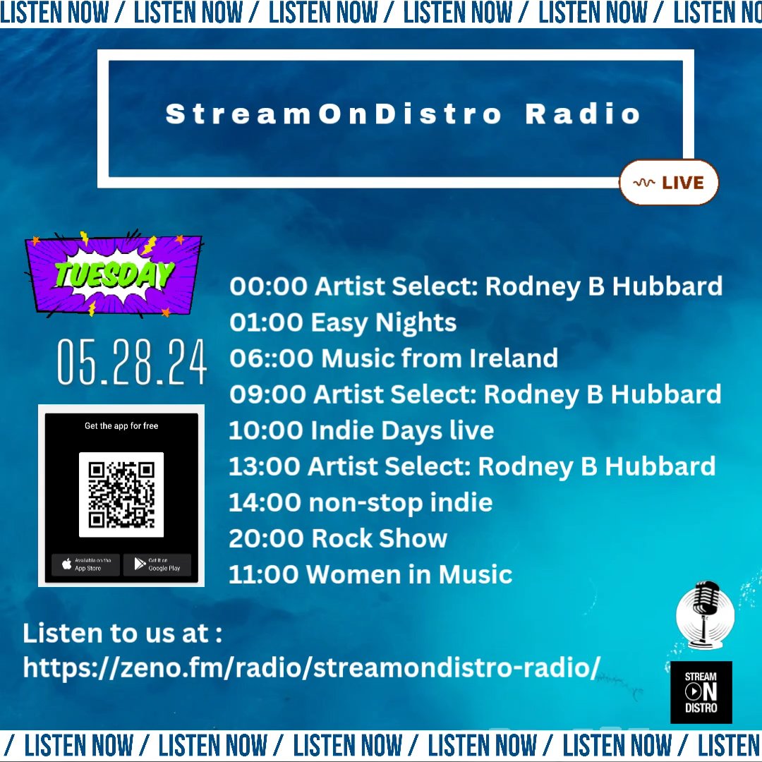 StreamOnDistro Radio Playing the music of the artists using our distribution services 24/7 Today's Artist Select: Rodney B Hubbard @rodneyBHubbard zeno.fm/radio/streamon… #Music #SoulMusic #Radio #RadioShow #Tuesday #TuesdayTunes #TuesdayVibes #Distribution