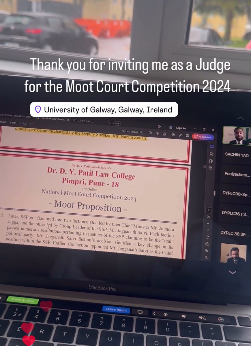 saach__in's tweet photo. It was an absolute pleasure to judge the Moot Court Competition at Dr. D.Y. Patil law College, India. 
⭐️❤️ https://t.co/9ZBuzCJUVM