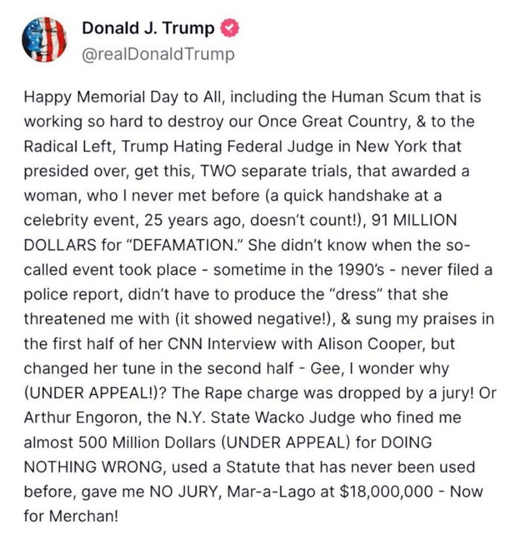 JeaneneCooper's tweet image. For so many, Memorial Day will never be “Happy.” It’s a heart rendering, sacred day of remembrance. That’s what makes it so appalling today for Trump to not only fail to honor the fallen &amp;amp; their loved ones, but to offensively make it all about him &amp;amp; his grievances. #UnfitToLead