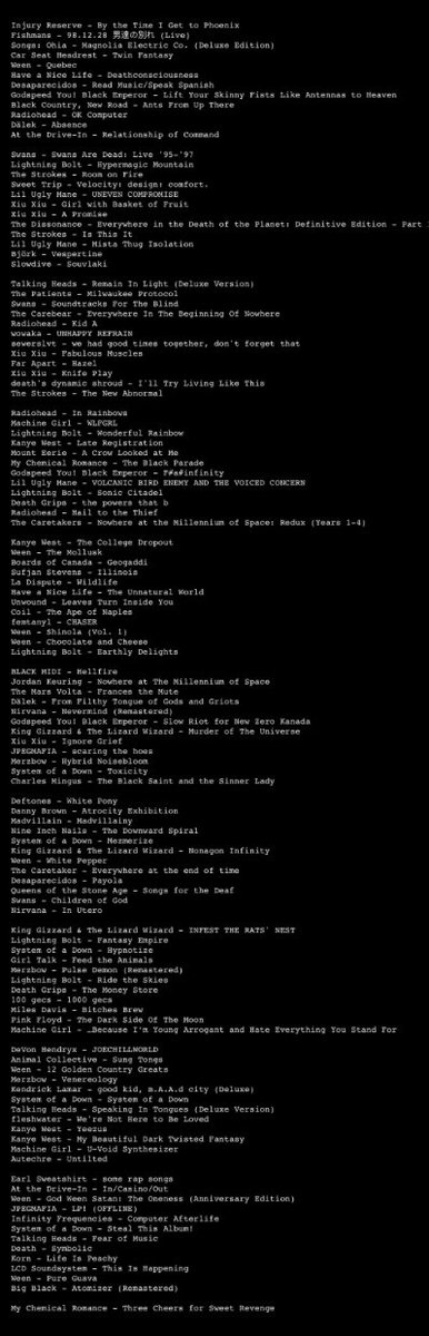 current topster + names 
10s end at illinois, 9s end at sftd, 8s end at speaking in tongues, rest are 7s
please like and rt, looking for friends #musictwt