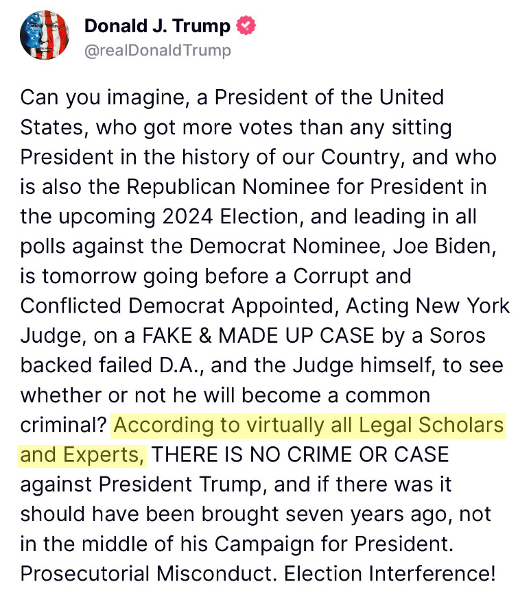 To @DonaldJTrumpJr @IvankaTrump @EricTrump & @LaraLeaTrump - The large orange idiot keeps claiming that 'virtually all legal scholars & experts' claim there is 'no crime or case' against him.  Please ask him to NAME these 'legal scholars & experts' because we wonder who they are.