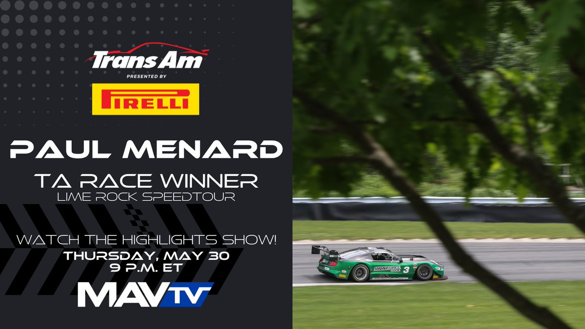POST-RACE REPORT: Paul Menard Victorious in Memorial Day Classic at @LimeRockPark, Becomes First Repeat TA Winner of 2024 Ricky Sanders Tops XGT, SGT’s Jenn Krpata Wins First Trans Am Race, Joey DaSilva Best in GT Read here: gotransam.com/news/Paul-Mena…