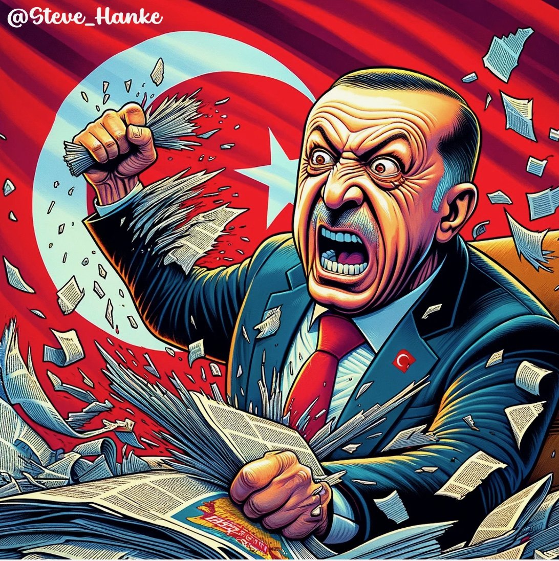 #TurkeyWatch🇹🇷: Turkey ranks a TERRIBLE 158th out of 180 countries in @RSF_inter’s 2024 World Press Freedom Index. For Pres. Erdogan, NO PRESS FREEDOM = NO PROBLEM.