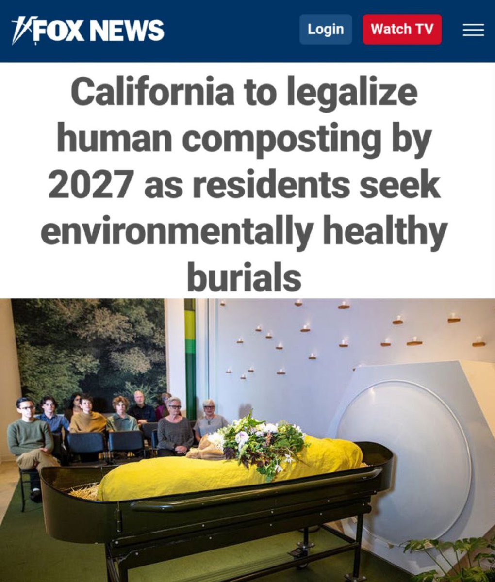 Never read news before breakfast 🤦‍♂️ Just read: “California will legalize human composting by 2027 as residents strive to make the burial process environmentally friendly”. Recycling dead bodies into fertilizers - environmentally friendly and convenient they say 🤷‍♂️🙈🤦‍♂️