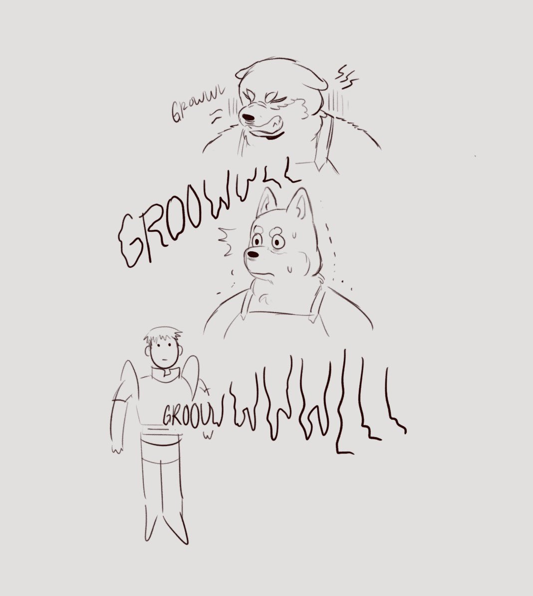 I couldnt sleep and i got startled by a loud growl 

turns out it was my stomach 

and it gave me this idea