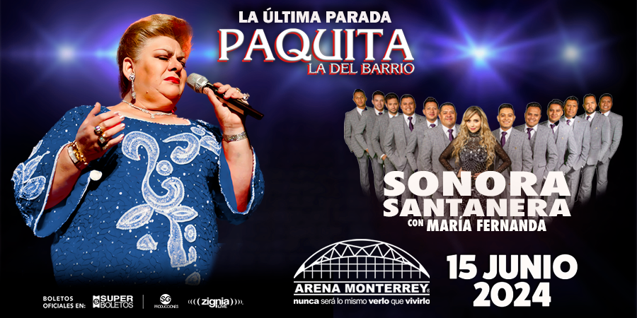 🎶 ¿Me estas oyendo ...... ? 🎶 Ven este 15 de Junio a la #ArenaMonterrey a disfrutar del concierto de Paquita la del Barrio y la Sonora Santanera con María Fernanda 🤩 Adquiere tus boletos ya en Superboletos. 🎟️superboletos.com/landing-evento…