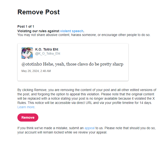 K_O_Backup's tweet photo. Heyo! Sooo, something super stupid happened. Just as I came back, a dumb Twitter bot somehow misinterpreted my comment as promoting "violent speech." 

They banned the channel for 7 DAYS... >.>

I'm setting this account as a backup to whenever twitter decides to be dumb. https://t.co/QOwUNA9rob