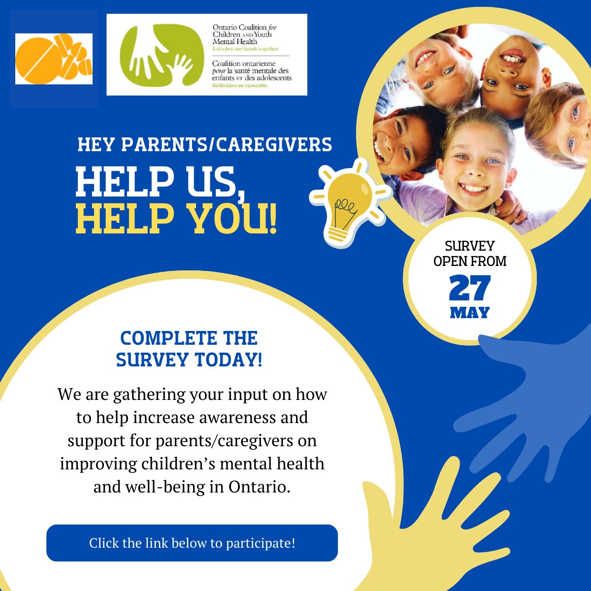 Parents and Caregivers are invited to share their insights on a survey to help OCSTA and our partners with the Ontario Coalition for Children and Youth Mental Health to improve mental health resources that can support the well-being of children and youth. Click the link to