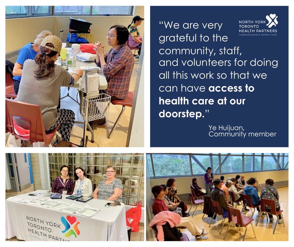 Today, we brought our Community Health & Info Fair (#CHIF) to the Oriole Community Centre! With our partners at @VHACaregiving, we were able to provide free and accessible #bloodpressure and #bloodsugar checks to a #newcomer settlement group.