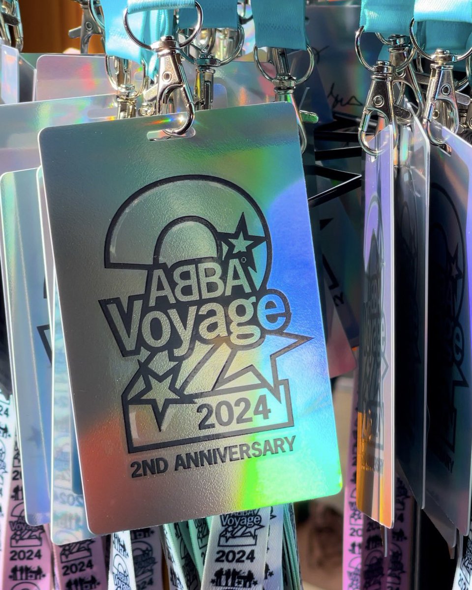 Commemorative lanyards being handed out to celebrate #ABBAVoyage
