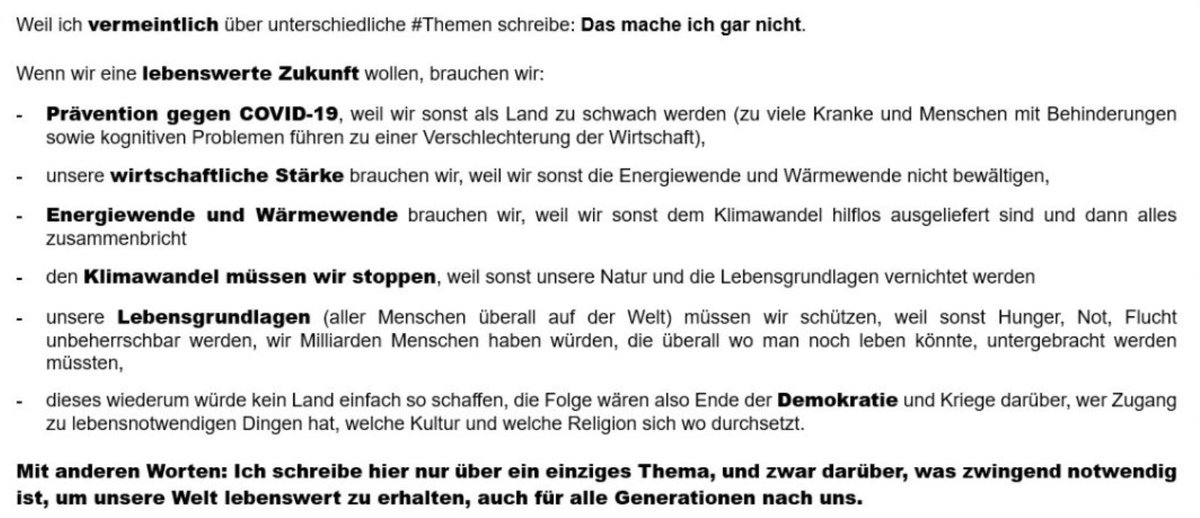 Immer mal wieder daran erinnern, warum ich mich hier so sehr darum bemühe Mitstreiter zu gewinnen. Letztlich gibt es nur ein Ziel: Eine lebenswerte Welt für uns alle. Auch für jene, die nach uns kommen. Alle sollen glücklich leben können.