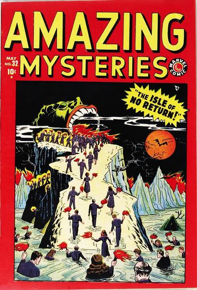 Amazing Mysteries # 32 (May 1949) - I saw this book and this cover gave me HP Lovecraft chills !  Cover by Martin Nodel