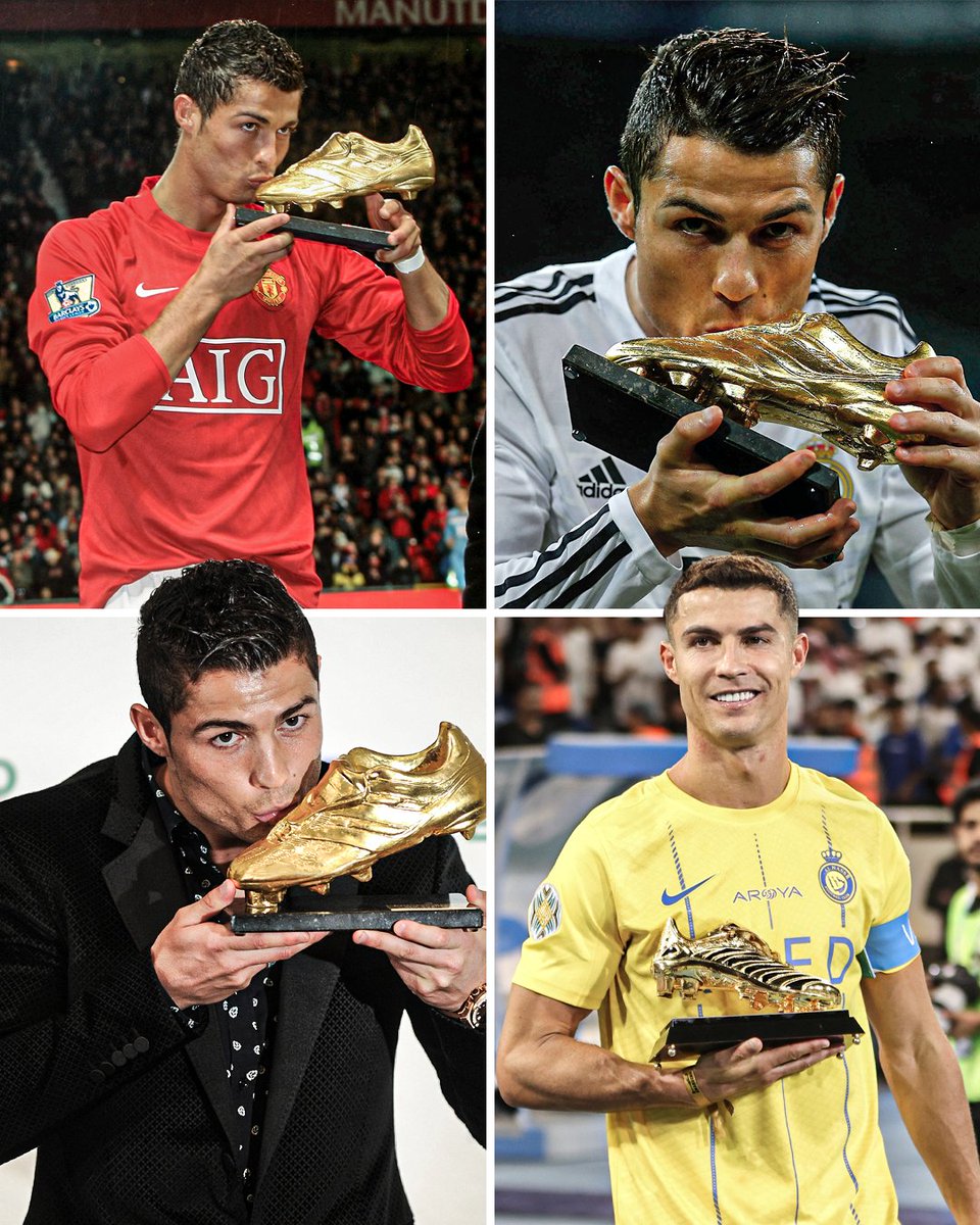 Cristiano Ronaldo becomes the first player ever to win a Golden Boot in 4 different leagues 🐐

🏴󠁧󠁢󠁥󠁮󠁧󠁿 🇪🇸 🇮🇹 🇸🇦