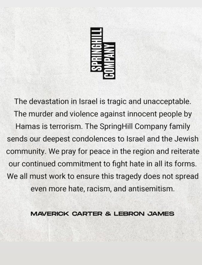 Thiawjuniorr7's tweet photo. 19- LeBron James a dit ceci « la violence contre des personnes innocentes par le Hamas est du terrorisme.» https://t.co/XAdAnyKLvg