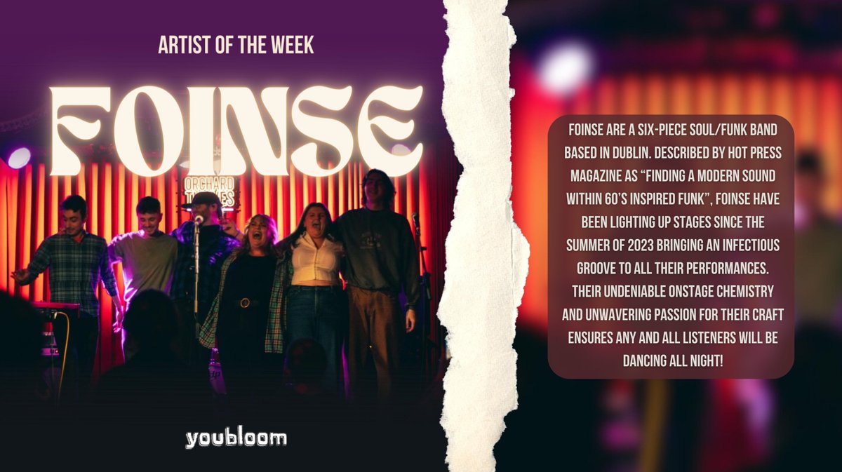 Check out AOTW, Foinse!

#AOTW #youbloom #youbloomsounds #music #newmusic #livemusic #emergingmusic #musicians #musicislife #independentartist #independentmusic #Foinse