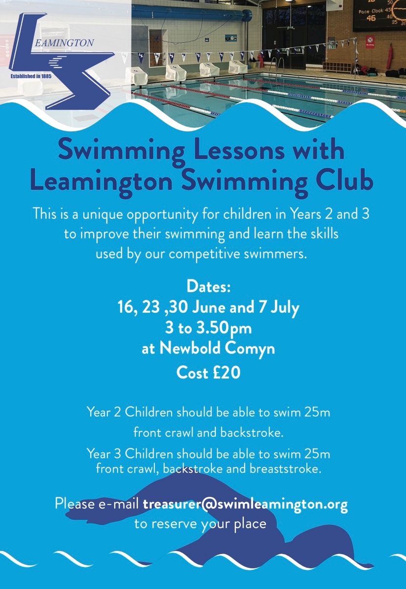 A fantastic opportunity and introduction to competitive swimming! 

4 x 50min lessons for £20 🏊‍♀️