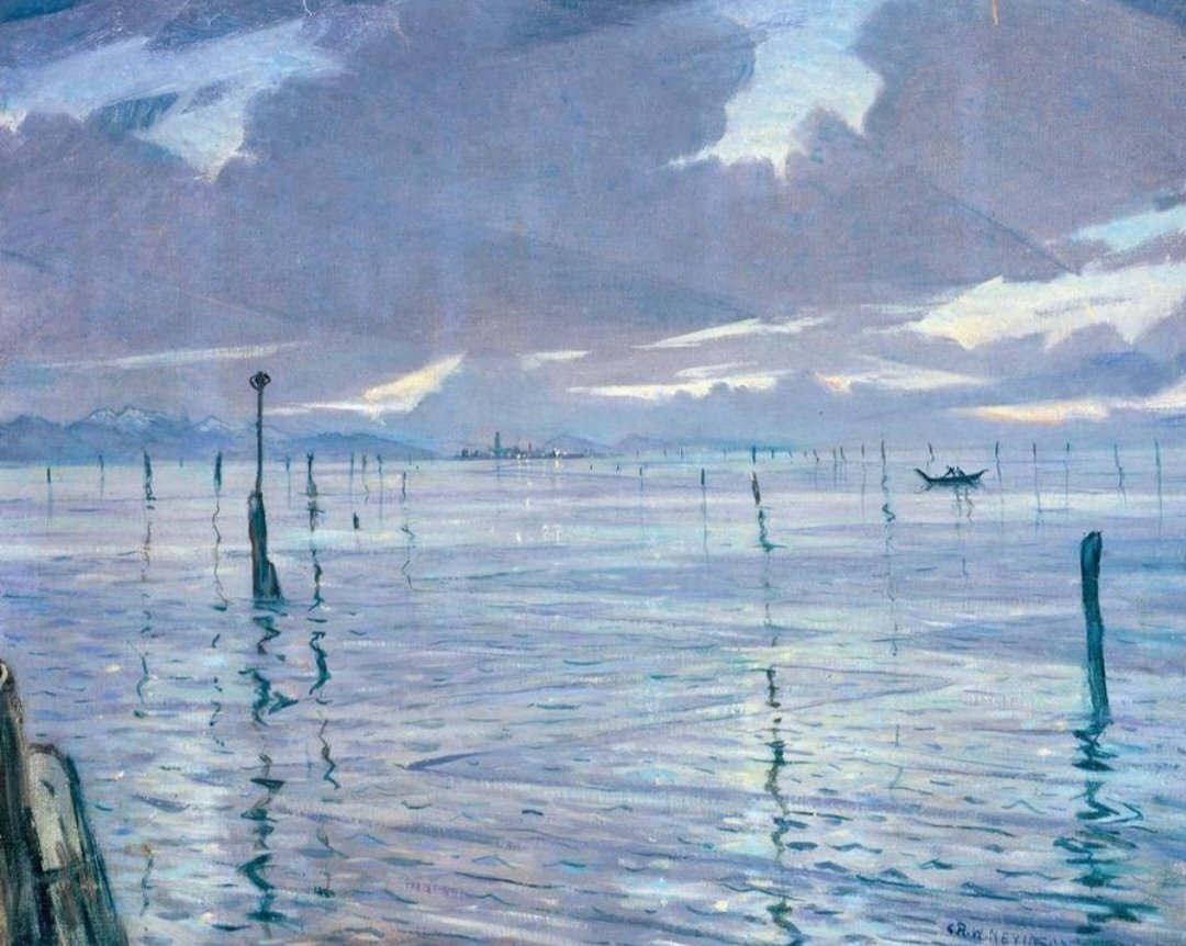'Torcello, Venice.' (1930) In his memoirs 'Paint and Prejudice,' Christopher Nevinson relays the personal importance of Venice to his painting saying 'it was the first place to inspire me to be an artist and it may be the last.'